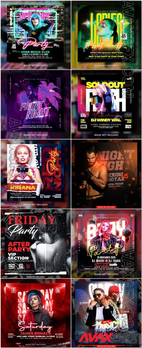 Flyer social media post, psd banner set vol 356