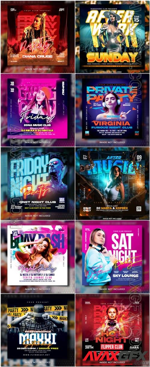 Flyer social media post, psd banner set vol 355