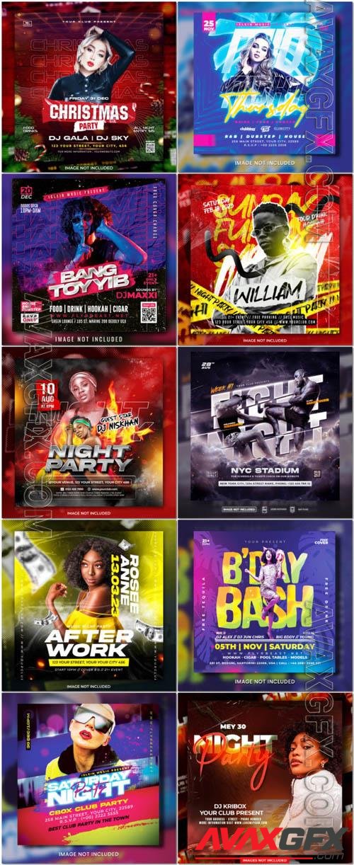 Flyer social media post, psd banner set vol 352