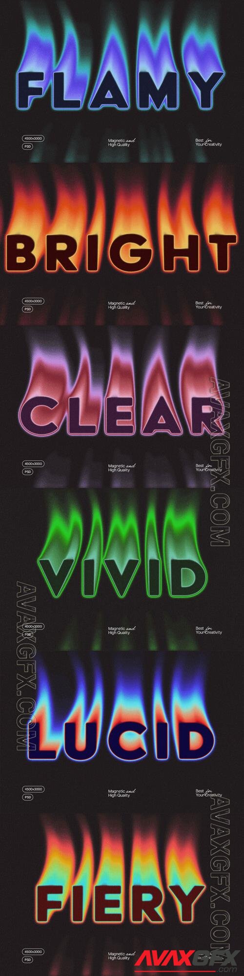 PSD flame text effect