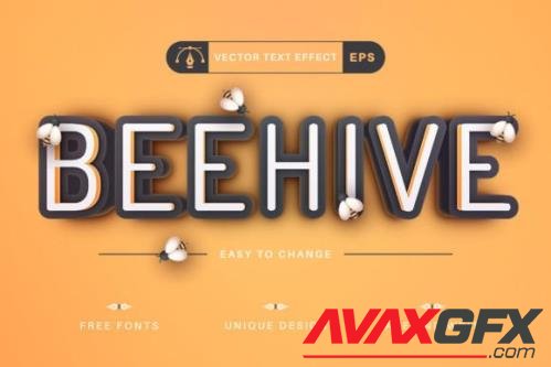 Beehive - Editable Text Effect - 17638126
