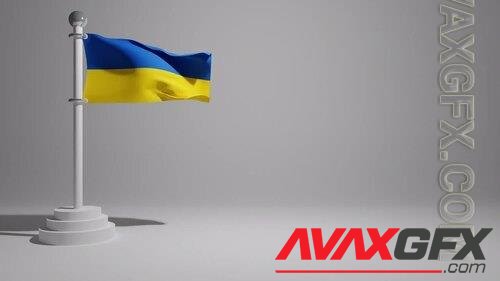 MA - 3D Ukraine Flag On A Pole In The Wind 1448948