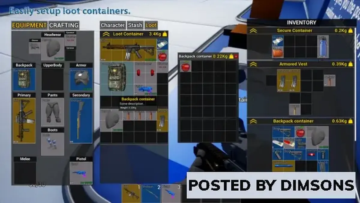 Unreal Engine Blueprints Advanced Jigsaw Inventory system v4.2 (4.27, 5.0-5.1)