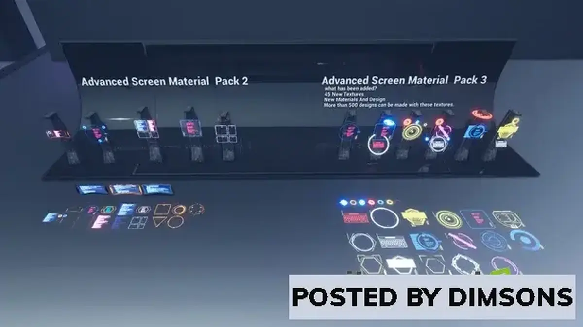 Unreal Engine Textures & Materials Advanced Screen Material 3 / AI SOURCES v4.2x, 5.0