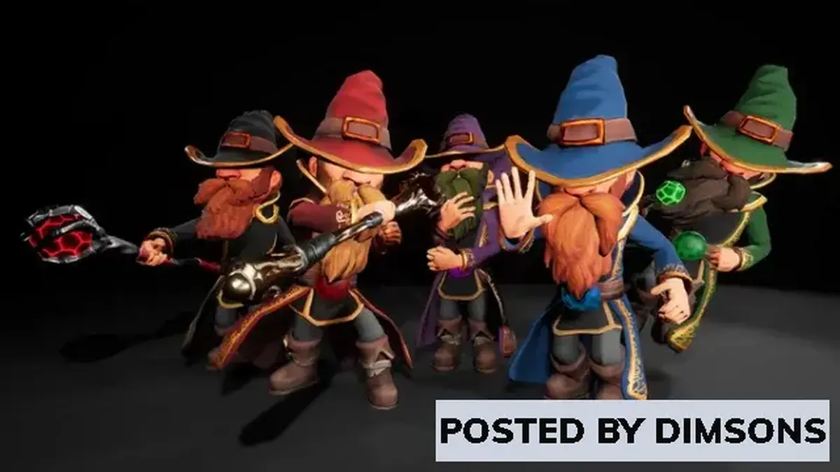 Unreal Engine Characters Animated Stylized Wizard v4.17-4.27, 5.0-5.1