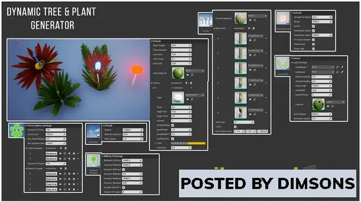 Unreal Engine Blueprints Dynamic Tree & Plant Generator v4.13-4.27