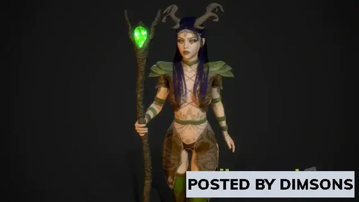 Unreal Engine Characters Forest Druid Girl v4.26-4.27, 5.0-5.1