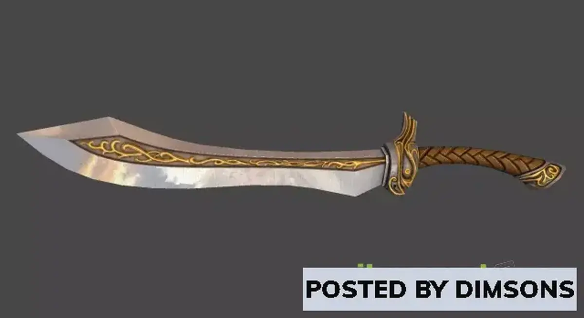 Unity 3D-Models Golden Noble Fantasy Blade