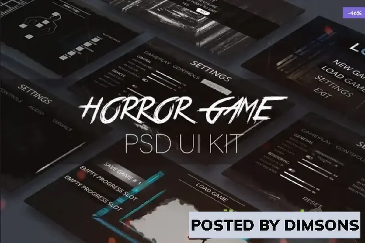 Unity 2D Horror Game PSD UI Kit