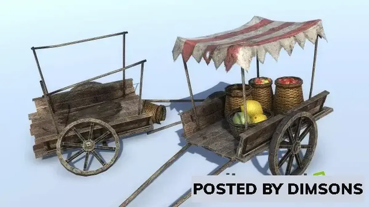 Unity 3D-Models Medieval Cart v1.0