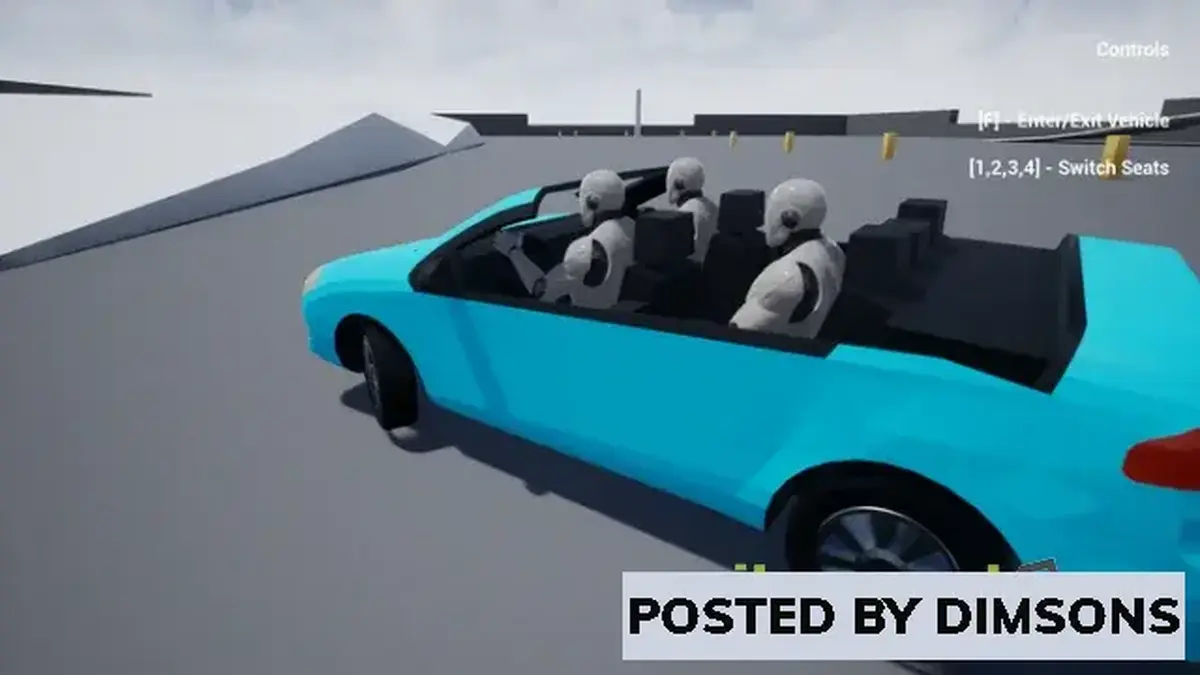Unreal Engine Blueprints Multi-Seated Vehicles (Multiplayer Ready) v4.26-4.27, 5.0-5.1