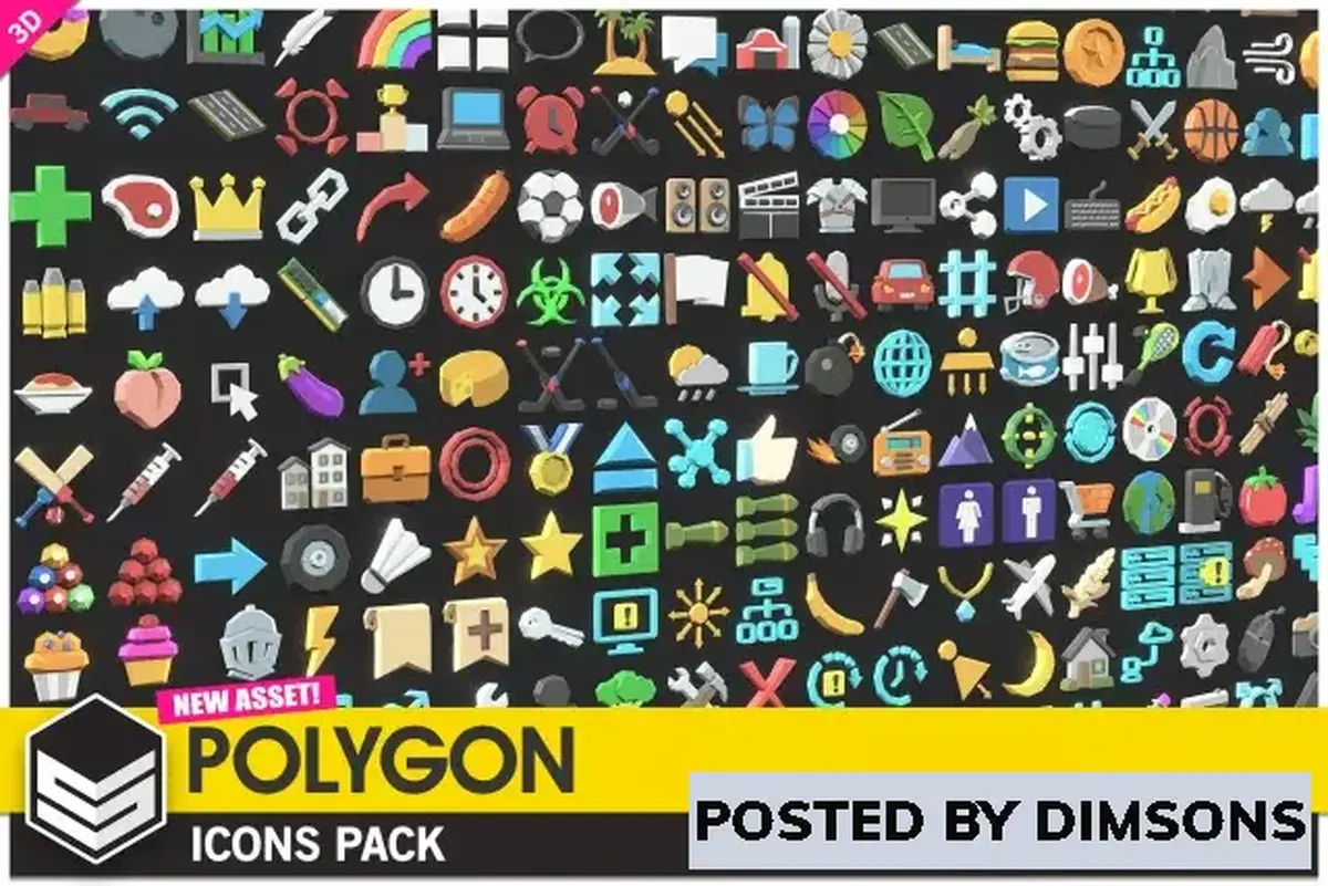 Unity 3D-Models POLYGON Icons Pack - Low Poly 3D Art by Synty v1.01