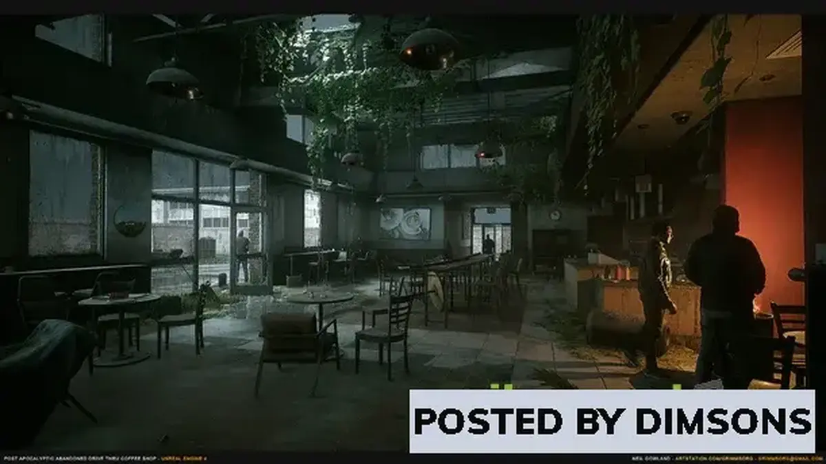 Unreal Engine Environments Post Apocalyptic Abandoned Coffee Shop Drive Thru v4.26-4.27, 5.0-5.2