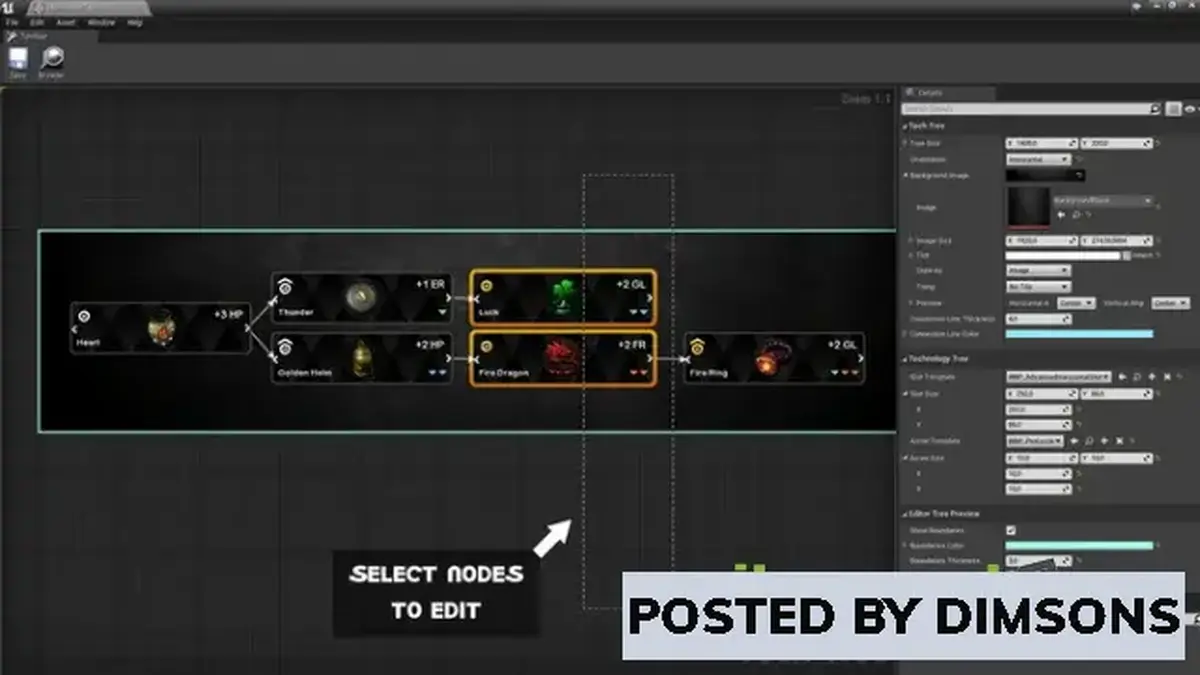 Unreal Engine Code Plugins Tech Tree Editor Designer v4.24-4.27, 5.0-5.1