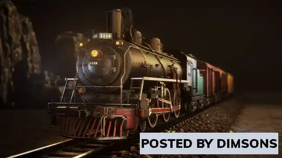 Unreal Engine Props Vintage train v4.25-4.27, 5.0-5.2