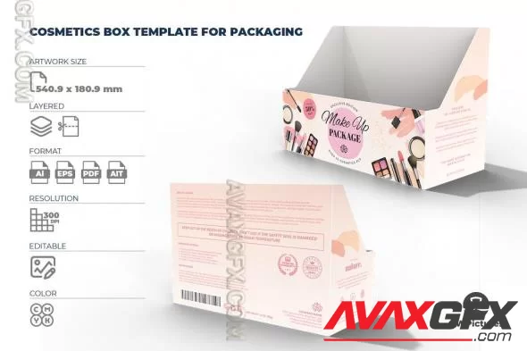 Cosmetics Box Template for Packaging