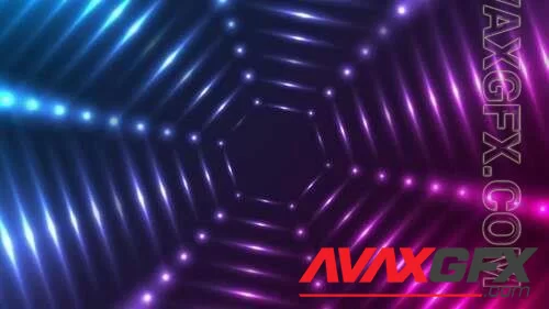 MA - Blue Purple Glowing Neon Tech Hexagons 1428938