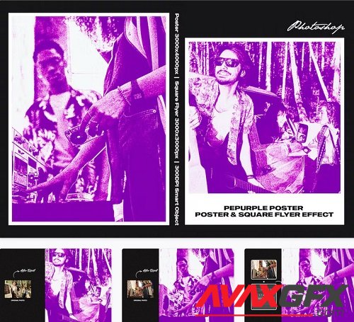 Purple Poster Photo Effect - TBZDMJY