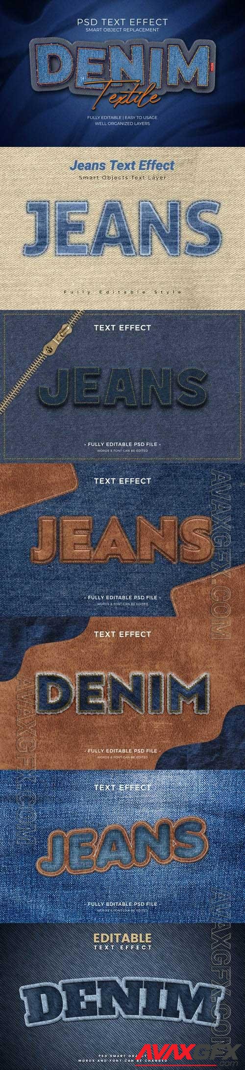 PSD jeans fabric text effect