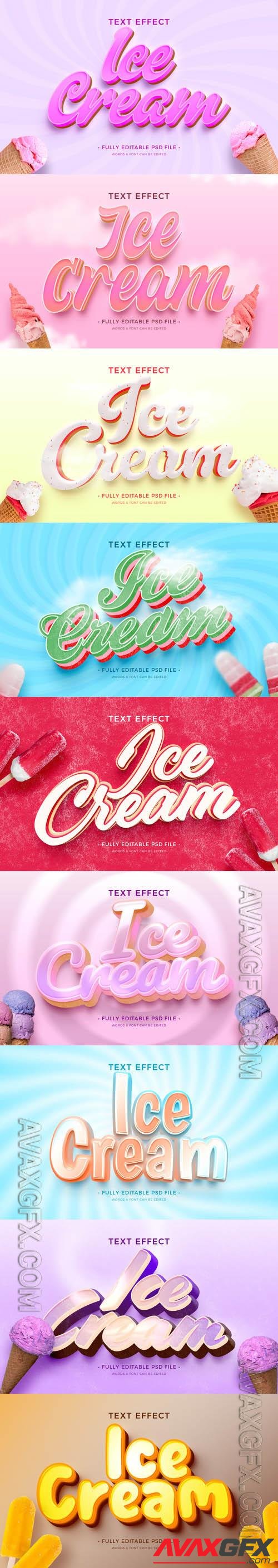 PSD ice cream text effect