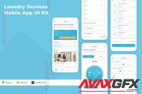 Laundry Services Mobile App UI Kit