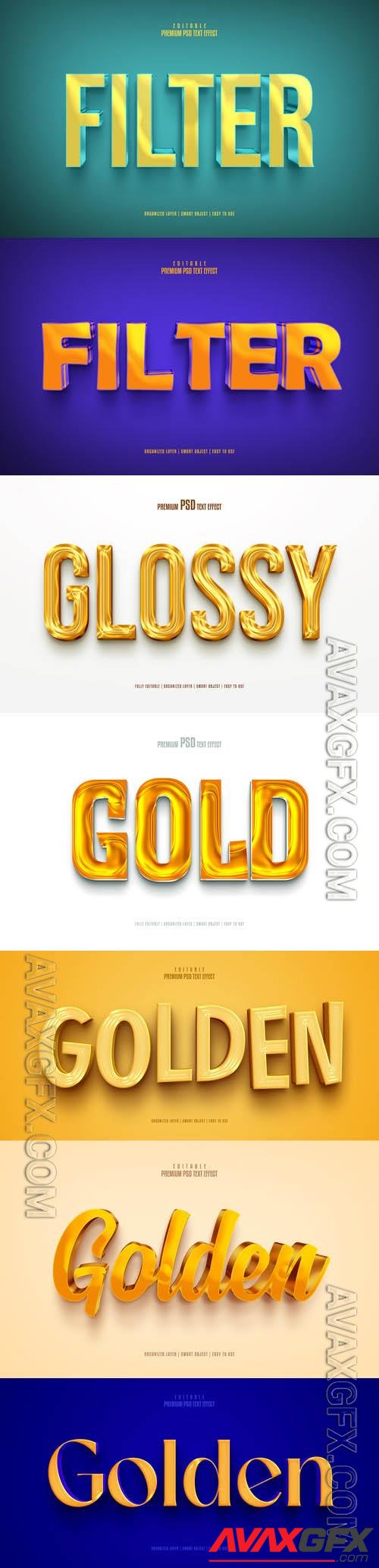 Psd style text effect editable set vol 476