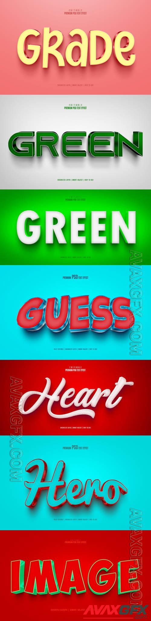 Psd style text effect editable set vol 475