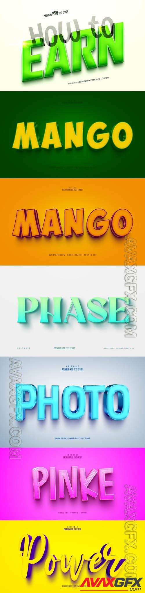 Psd style text effect editable set vol 473