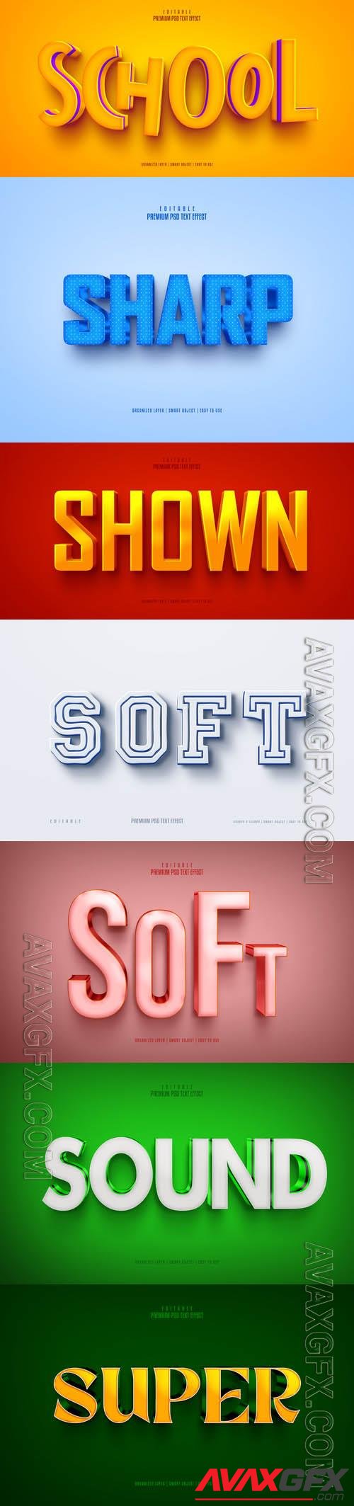 Psd style text effect editable set vol 471