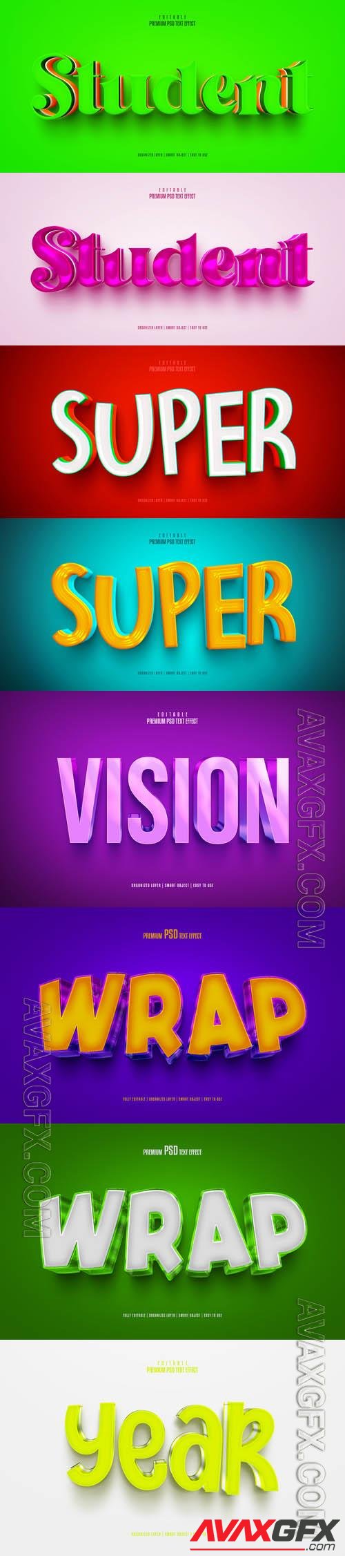 Psd style text effect editable set vol 469