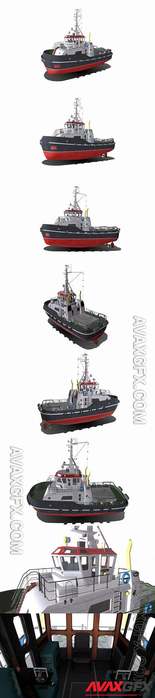 Strong tugboat - 3d model