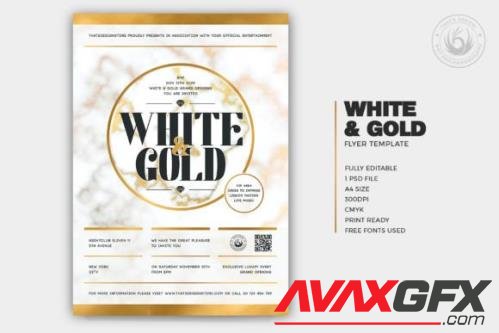 White and Gold Flyer Template - 17652084