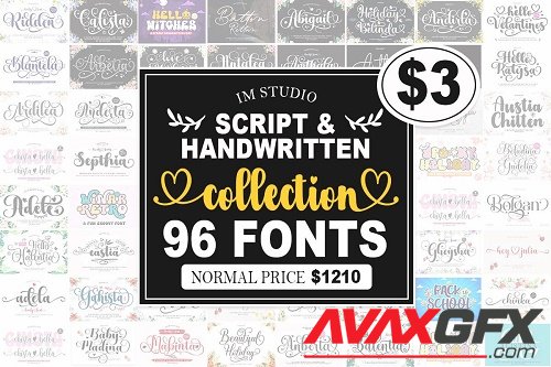 The Script & Handwritten Collection - 96 Premium Fonts