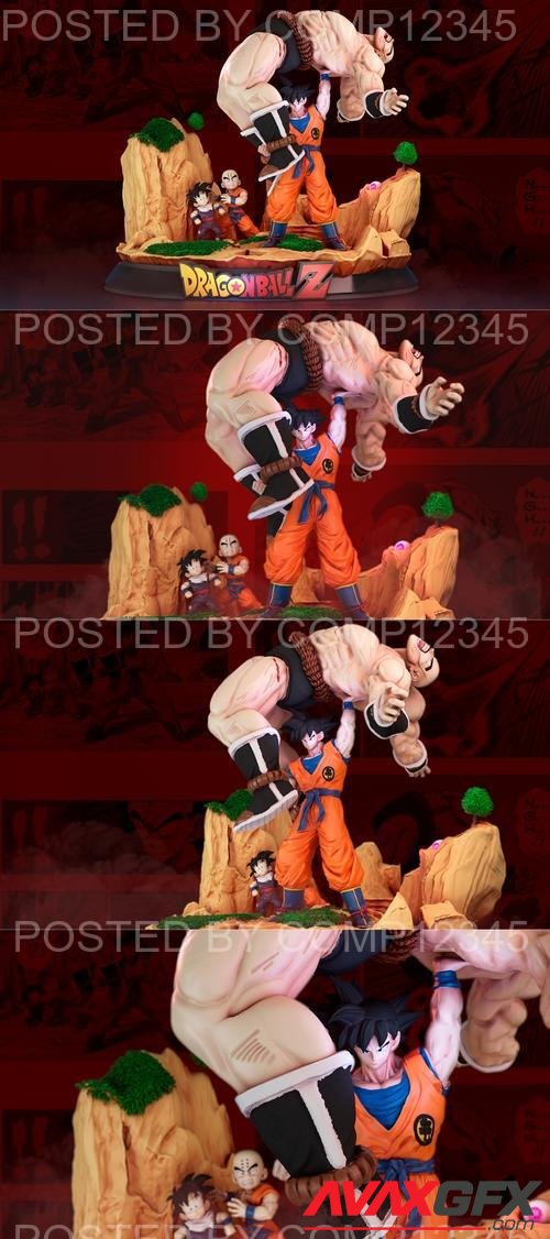 Goku and Nappa Diorama from Dragon ball 3D Print