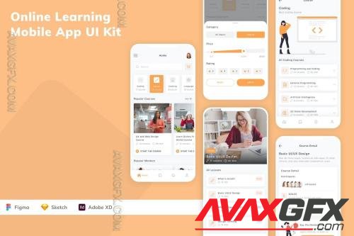 Online Learning Mobile App UI Kit 7HCZ3X2