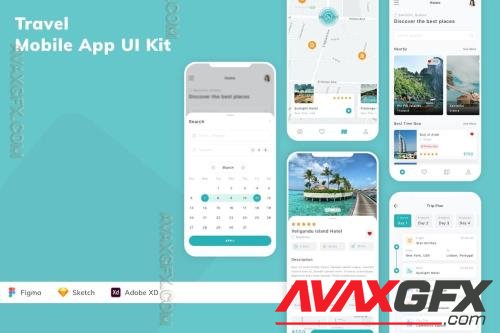 Travel Mobile App UI Kit DMHKWW7