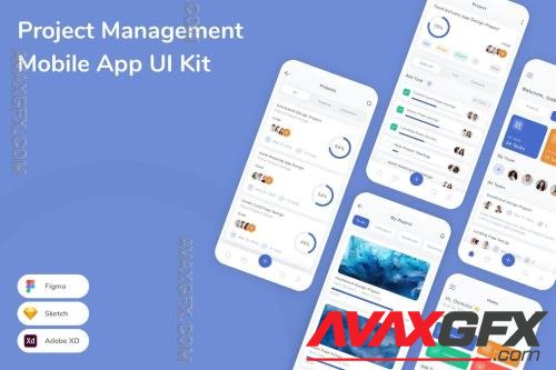 Project Management Mobile App UI Kit 29AQUJP