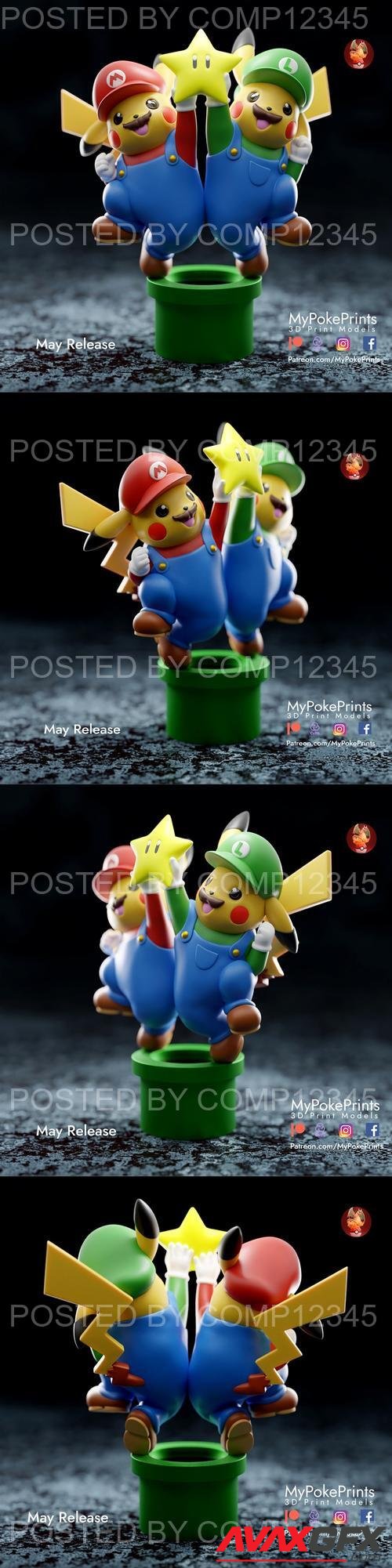 Mariochu and Luigichu 3D Print