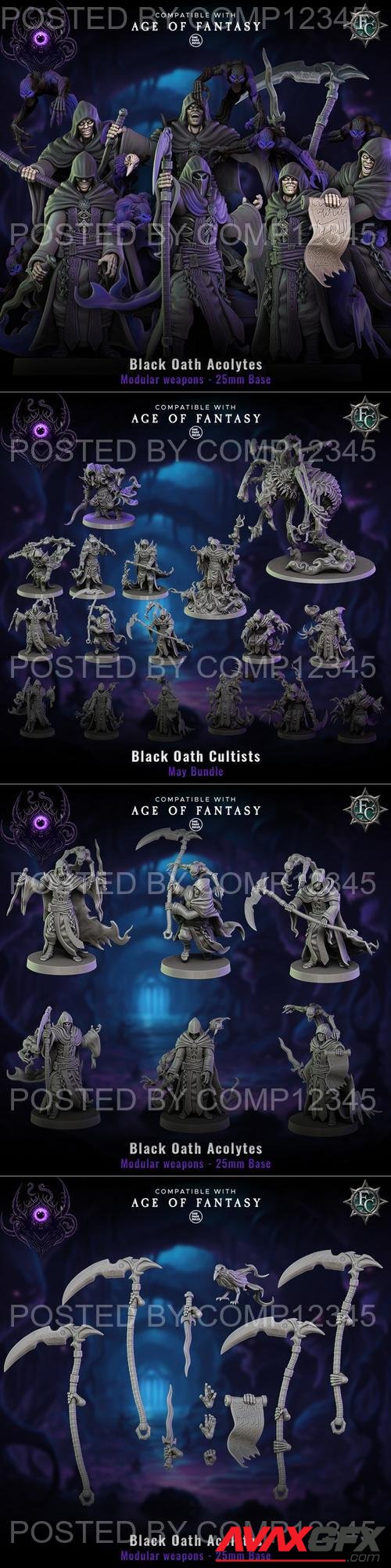 Fleshcraft Studio - Black Oath Cultists May 2023 3D Print