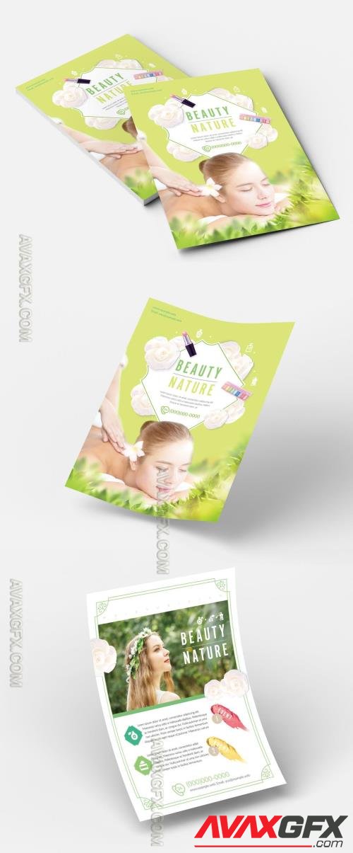 Beauty Flyer Layout with Green Accents 223020170 [Adobestock]