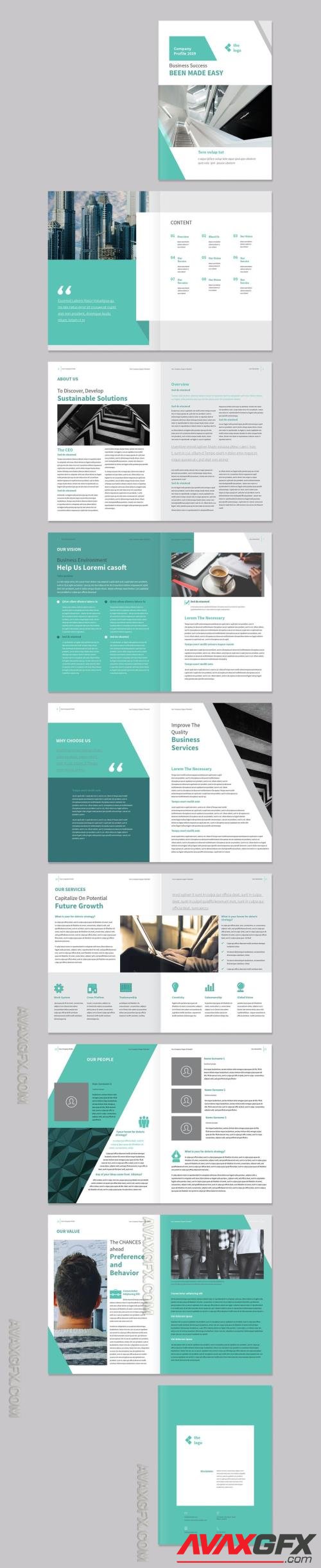 Brochure Layout with Green Accents 220996741 [Adobestock]