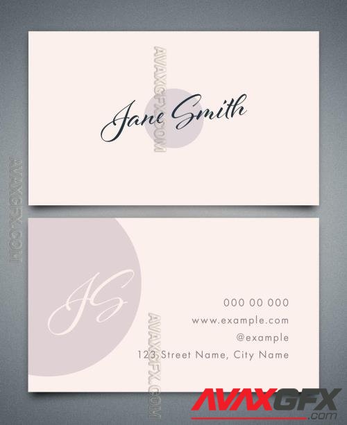 Business Card Layout with Pink Accents 220291884 [Adobestock]