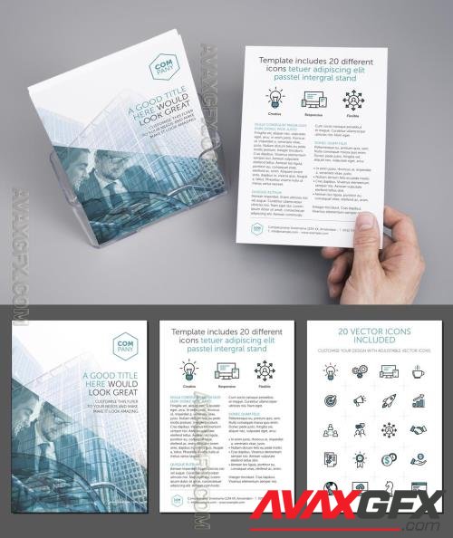 Business Flyer Layout with Blue Accents 220013268 [Adobestock]