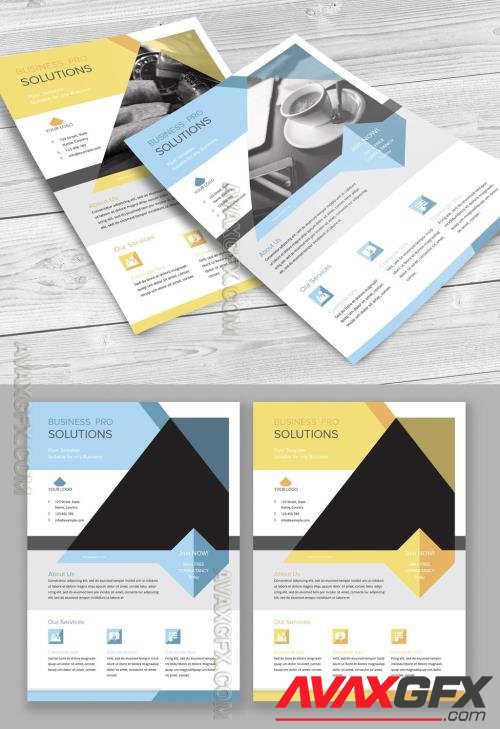 Business Flyer Layout with Geometric Shapes 218806906 [Adobestock]