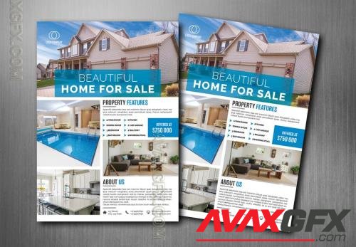Real Estate Flyer with Blue Accents 217325594 [Adobestock]
