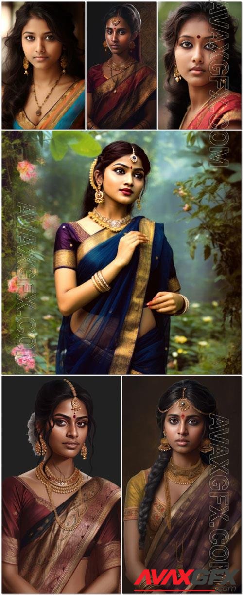 Photo beautiful young indian woman in traditional dress