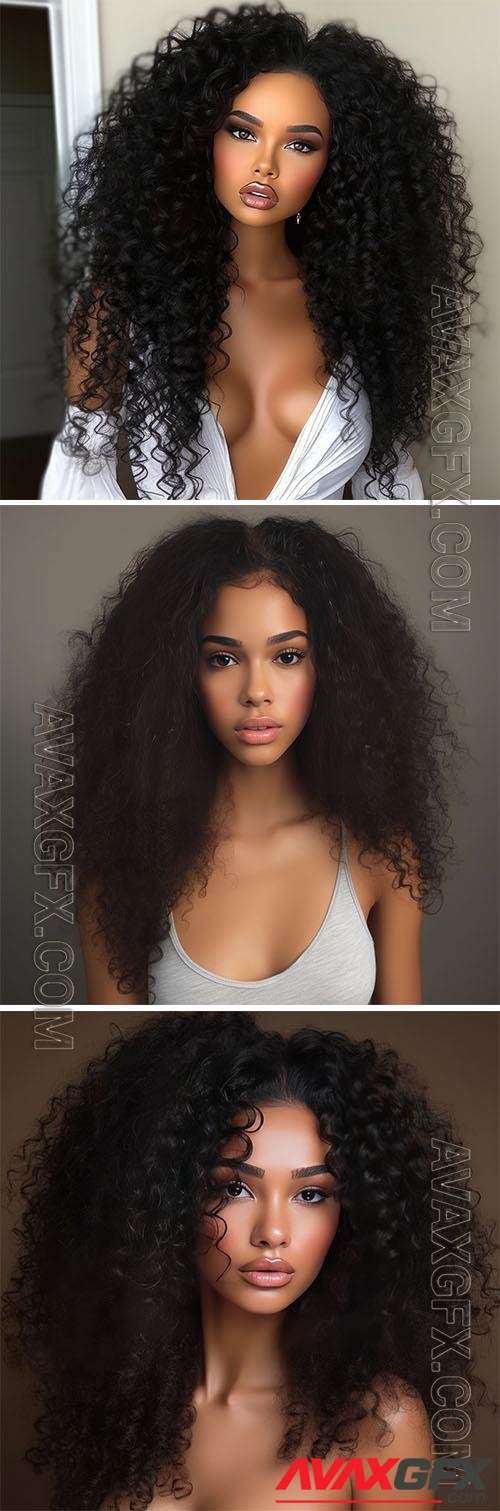 Photo a gorgeous model with curly hair