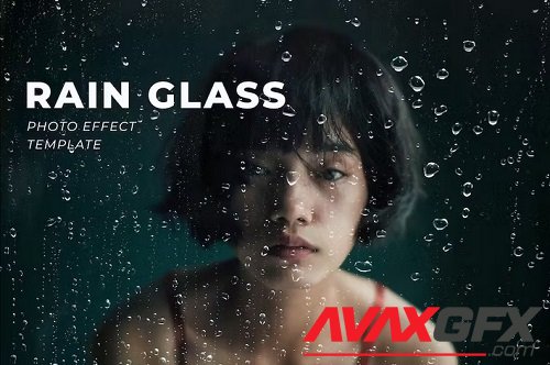 Rain On The Glass Photo Effect Mockup - A97RQNS