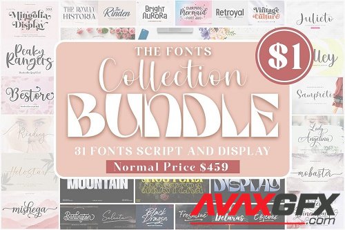 The Fonts Collection Bundle - 31 Premium Fonts