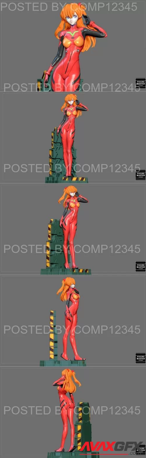 Asuka Langley Plug Suit Evangelion Anime Character Pretty Girl 3D Print